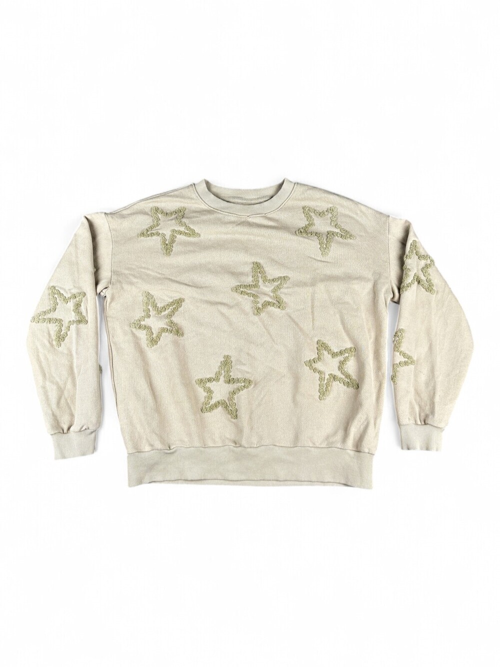 Lou & Grey Star Crewneck Sweatshirt S - Neutral Textured Stars